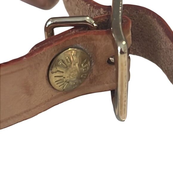 Louis Vuitton Brown Leather and Gold Hardware Luggage Tag Authentic - Picture 6 of 8